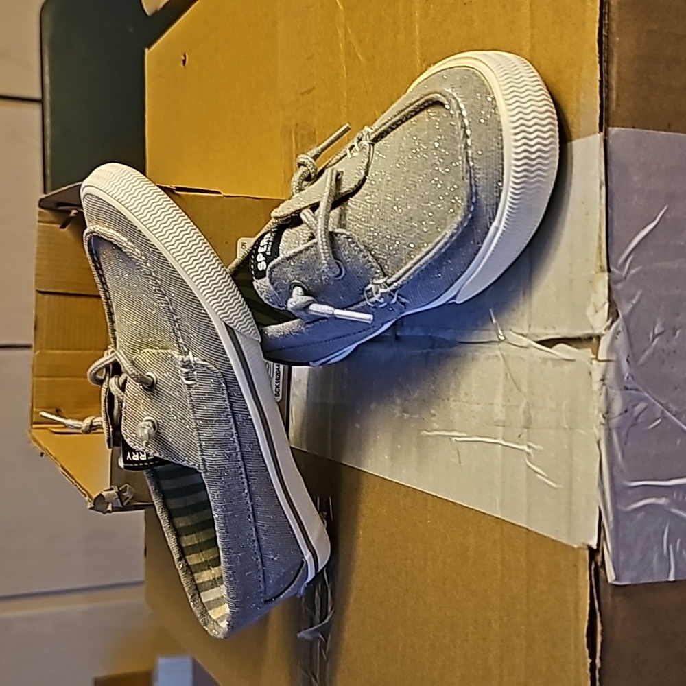 Girls lounge away Sperry shoes